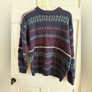 Men's Crewneck Sweater with Geometric Pattern